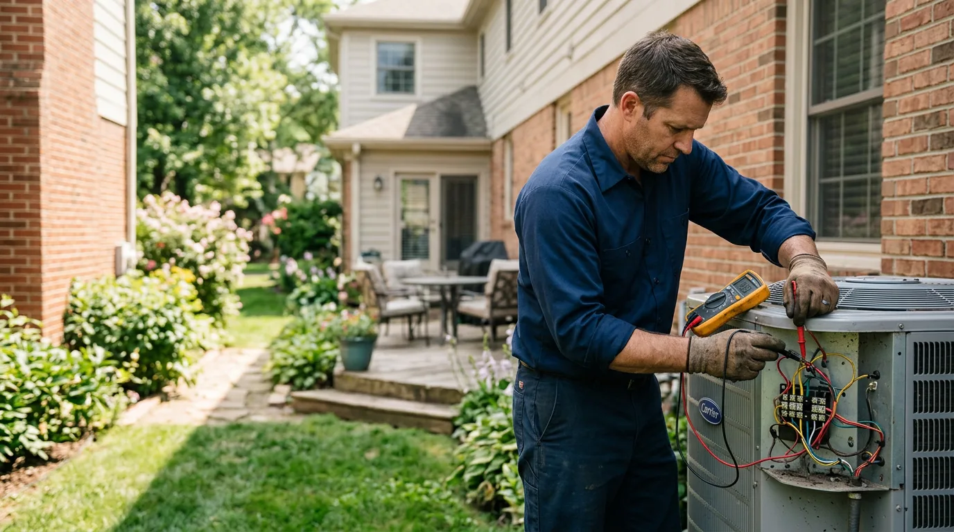 HVAC technician working near Mossville, IL